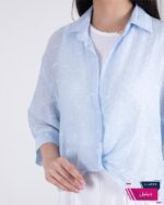 شومیز زنونه دو تیکه شیشه ای پاپیون نگینی - Image 7