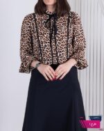 شومیز مجلسی یقه چین دارطرحدار RANA - Image 7