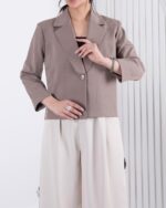کت مجلسی زنونه یقه انگلیسی تک دکمه TAFFETA