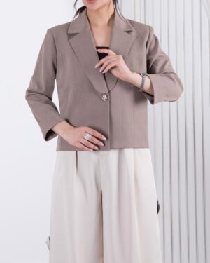 کت مجلسی زنونه یقه انگلیسی تک دکمه TAFFETA
