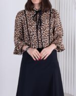 شومیز مجلسی یقه چین دارطرحدار RANA