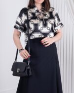 شومیز مجلسی یقه چین دار بندی MANA