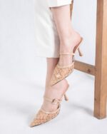 کفش مجلسی پاشنه تور لوزی ZARA