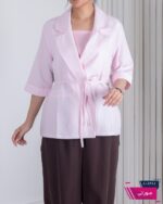 کت اسپرت زنونه لینن کمربندی جیب فیلتو ZARA - Image 3