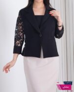 کت مجلسی زنونه خرجکار دانتل تک دکمه TAFFETA - Image 2