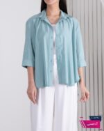 شومیز زنونه اسلپ بغل چاک WHITE - Image 10