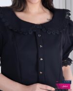 نیم تنه نوار گیپور دکمه قلبی BENITA - Image 4