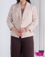 کت مجلسی زنونه خرجکار دانتل تک دکمه TAFFETA - Image 4