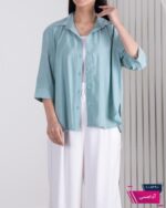 شومیز زنونه اسلپ بغل چاک WHITE - Image 9
