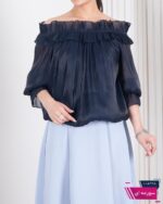 شومیز زنونه یقه چین دار کریستالی ARAS - Image 6