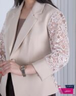 کت مجلسی زنونه خرجکار دانتل تک دکمه TAFFETA - Image 6
