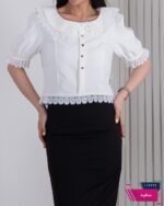 نیم تنه نوار گیپور دکمه قلبی BENITA