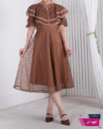 پیراهن زنونه مجلسی گیپور یقه والان ROSHA/260 - Image 7